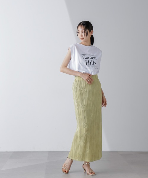 NANO universe(ナノユニバース)の「ウェーブリップルナロースカート(セットアップ可)(スカート・レディース・ライム/チャコール/ベージュ・FREE)」の20枚目の写真