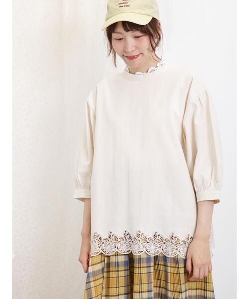 Samansa Mos2(サマンサ モスモス)の「裾レース前後2WAYブラウス(シャツ/ブラウス・レディース・キナリ/グリーン/チャコールグレー/ベージュ/ブルー・F)」の7枚目の写真