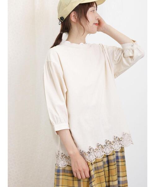 Samansa Mos2(サマンサ モスモス)の「裾レース前後2WAYブラウス(シャツ/ブラウス・レディース・キナリ/グリーン/チャコールグレー/ベージュ/ブルー・F)」の8枚目の写真