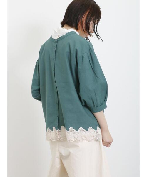 Samansa Mos2(サマンサ モスモス)の「裾レース前後2WAYブラウス(シャツ/ブラウス・レディース・キナリ/グリーン/チャコールグレー/ベージュ/ブルー・F)」の16枚目の写真