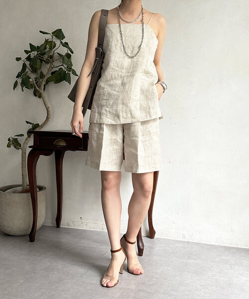 DouDou（ドゥドゥ）の「リネンキャミ（キャミソール・レディース・ベージュ/ブラウン・FREE）」の20枚目の写真