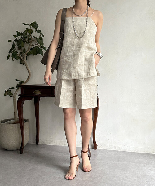 DouDou（ドゥドゥ）の「リネンキャミ（キャミソール・レディース・ベージュ/ブラウン・FREE）」の21枚目の写真