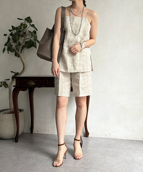 DouDou（ドゥドゥ）の「リネンキャミ（キャミソール・レディース・ベージュ/ブラウン・FREE）」の11枚目の写真