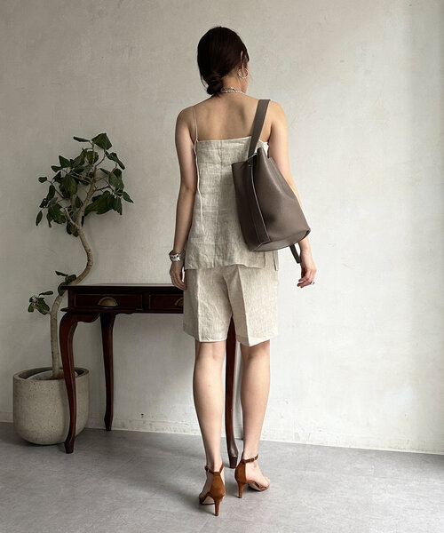 DouDou（ドゥドゥ）の「リネンキャミ（キャミソール・レディース・ベージュ/ブラウン・FREE）」の12枚目の写真