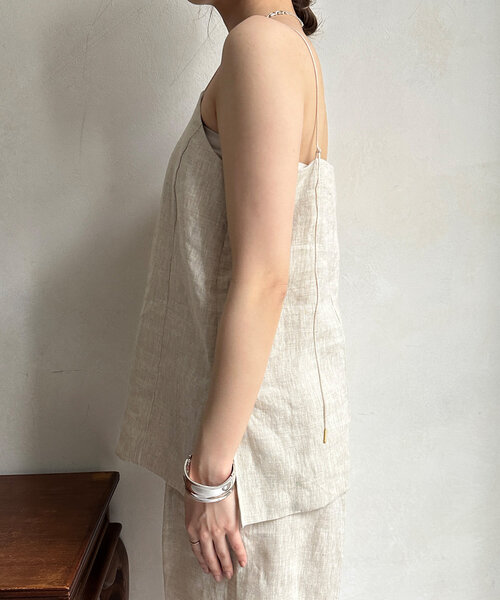 DouDou（ドゥドゥ）の「リネンキャミ（キャミソール・レディース・ベージュ/ブラウン・FREE）」の6枚目の写真