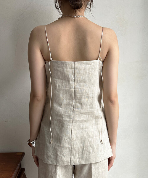 DouDou（ドゥドゥ）の「リネンキャミ（キャミソール・レディース・ベージュ/ブラウン・FREE）」の7枚目の写真