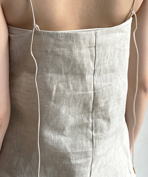 DouDou（ドゥドゥ）の「リネンキャミ（キャミソール・レディース・ベージュ/ブラウン・FREE）」の9枚目の写真