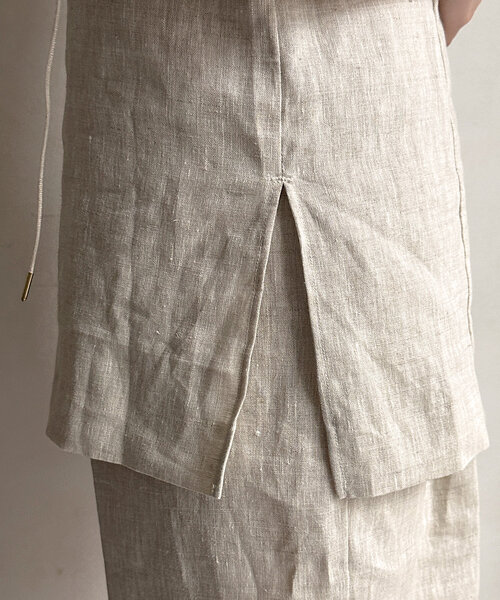 DouDou（ドゥドゥ）の「リネンキャミ（キャミソール・レディース・ベージュ/ブラウン・FREE）」の4枚目の写真