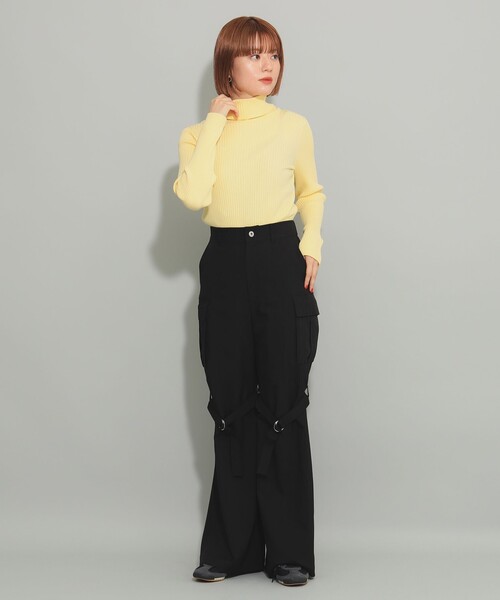 Ray BEAMS（レイビームス）の「14G リブ タートル ニット（ニット/セーター・レディース・ブラック/ピンク/ブルー/オフホワイト/イエロー/レッド・ONE SIZE）」の22枚目の写真