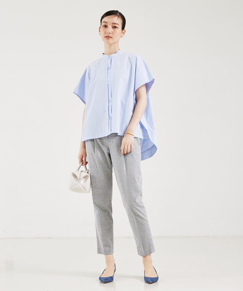 qualite（カリテ）の「ドルマンデザインシャツ/夏服/オフィスカジュアル/お尻カバー（シャツ/ブラウス・レディース・イエロー/ホワイト/ブルー・フリー）」の22枚目の写真