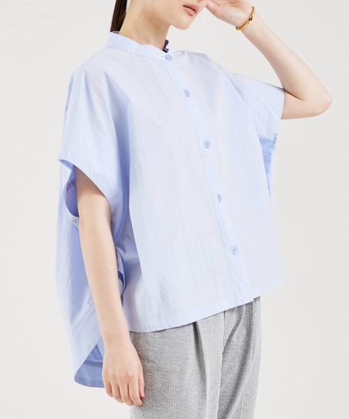 qualite（カリテ）の「ドルマンデザインシャツ/夏服/オフィスカジュアル/お尻カバー（シャツ/ブラウス・レディース・イエロー/ホワイト/ブルー・フリー）」の3枚目の写真