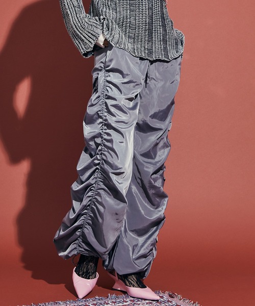 Side Ruffle Design Pants / サイドフリルデザインパンツ【uyu