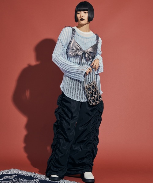 Side Ruffle Design Pants / サイドフリルデザインパンツ【uyu