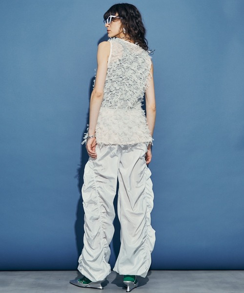 uyu.（ウユ）の「Side Ruffle Design Pants / サイドフリルデザインパンツ【uyu./ウユ】（その他パンツ・レディース・ホワイト/ブラック/ピンク/グレー・FREE）」の8枚目の写真