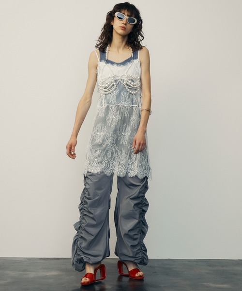 uyu.（ウユ）の「Side Ruffle Design Pants / サイドフリルデザインパンツ【uyu./ウユ】（その他パンツ・レディース・ホワイト/ブラック/ピンク/グレー・FREE）」の11枚目の写真