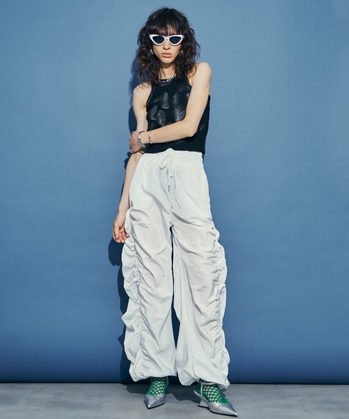 Side Ruffle Design Pants / サイドフリルデザインパンツ【uyu