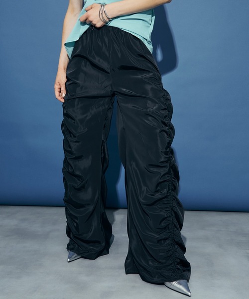 Side Ruffle Design Pants / サイドフリルデザインパンツ【uyu