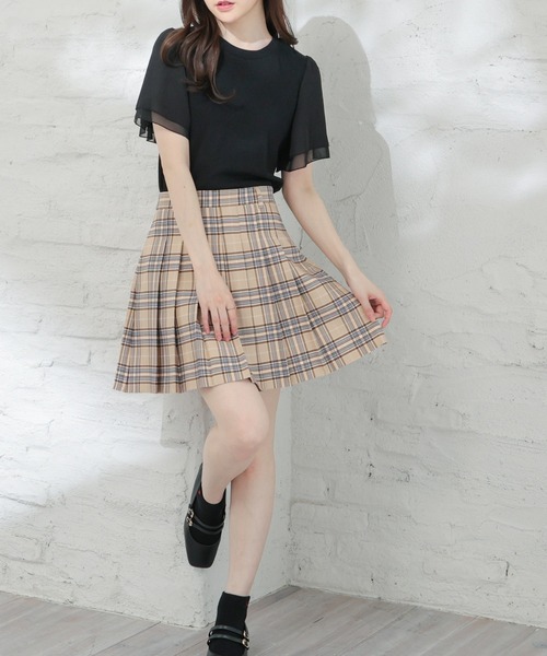 Nodressバニーと花プリント ミニスカート Honeys（ハニーズ）の「ミニプリーツスカート（スカート）」 - WEAR