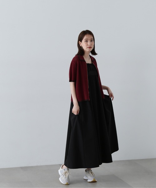 N.（N. Natural Beauty Basic）（エヌエヌナチュラルビューティーベーシック）の「◆バイカラーメッシュポロニットカーディガン（カーディガン/ボレロ・レディース・ホワイト系その他/ブラウン/バーガンディー・MEDIUM）」の21枚目の写真