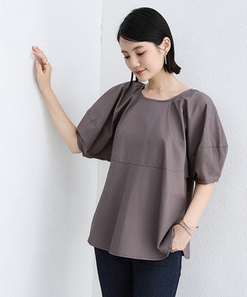Miniministore(ミニミニストア)の「パフスリーブ ブラウス 半袖 レディース(シャツ/ブラウス・レディース・ベージュ/チャコールグレー/ライトベージュ・FREE)」の7枚目の写真