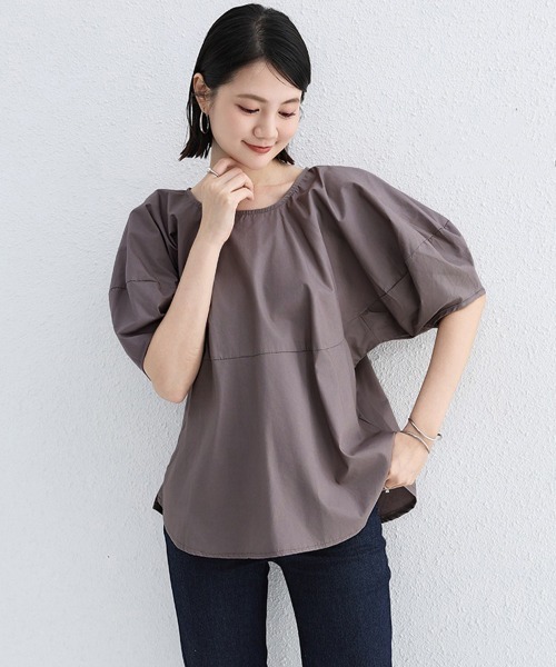 Miniministore(ミニミニストア)の「パフスリーブ ブラウス 半袖 レディース(シャツ/ブラウス・レディース・ベージュ/チャコールグレー/ライトベージュ・FREE)」の10枚目の写真