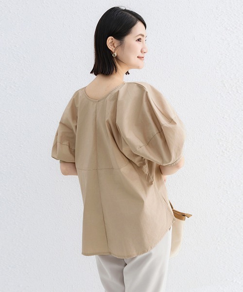 Miniministore(ミニミニストア)の「パフスリーブ ブラウス 半袖 レディース(シャツ/ブラウス・レディース・ベージュ/チャコールグレー/ライトベージュ・FREE)」の11枚目の写真