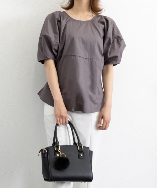 Miniministore(ミニミニストア)の「パフスリーブ ブラウス 半袖 レディース(シャツ/ブラウス・レディース・ベージュ/チャコールグレー/ライトベージュ・FREE)」の15枚目の写真