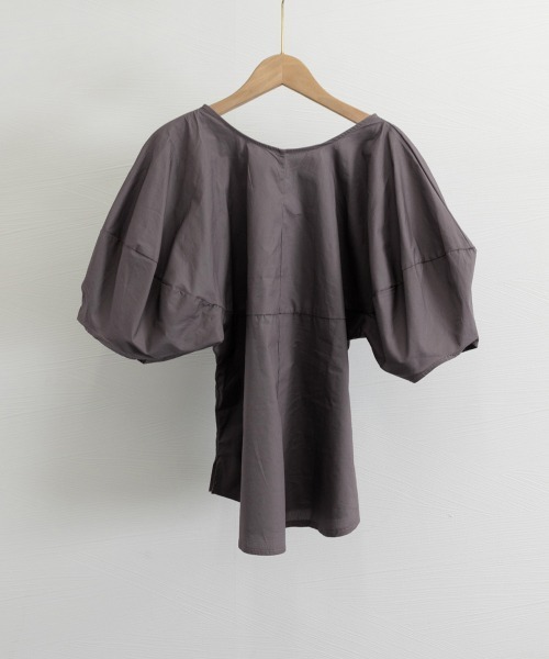 Miniministore(ミニミニストア)の「パフスリーブ ブラウス 半袖 レディース(シャツ/ブラウス・レディース・ベージュ/チャコールグレー/ライトベージュ・FREE)」の20枚目の写真