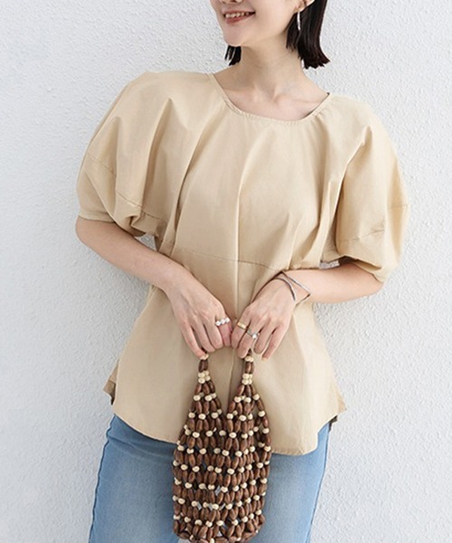 Miniministore(ミニミニストア)の「パフスリーブ ブラウス 半袖 レディース(シャツ/ブラウス・レディース・ベージュ/チャコールグレー/ライトベージュ・FREE)」の22枚目の写真
