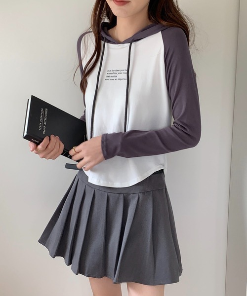 SHEPP(シープ)の「シンプルロゴ ラグランTパーカー(Tシャツ/カットソー・レディース・ブラック/ベージュ/グレー・XXL/XL/L/M)」の2枚目の写真