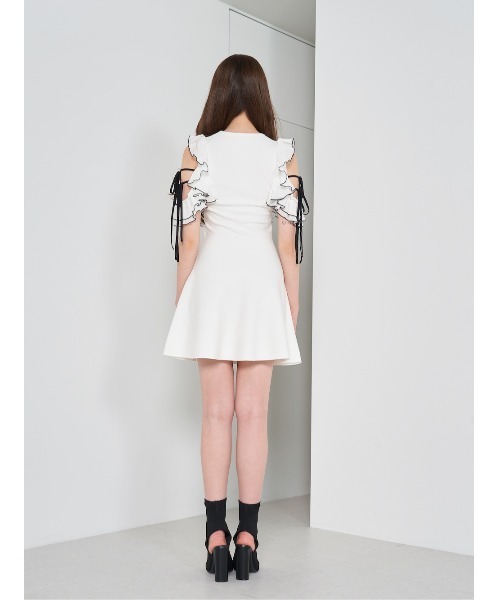 フリルリボンニットミニワンピース（ワンピース）｜Darich