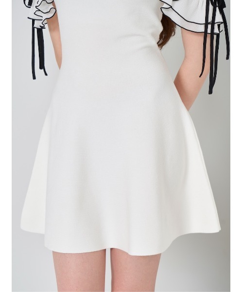 フリルリボンニットミニワンピース（ワンピース）｜Darich