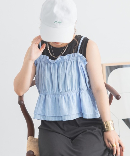 studio CLIP(スタディオクリップ)の「【my fit CLIP/低身長スタッフ企画】キャミビスチェ(ベスト・レディース・ホワイト/サックスブルー・FREE)」の20枚目の写真