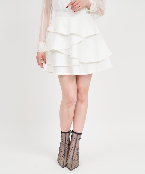 【セール】ティアードラッフルミニスカート（スカート）｜ROYAL PARTY（ロイヤルパーティー）