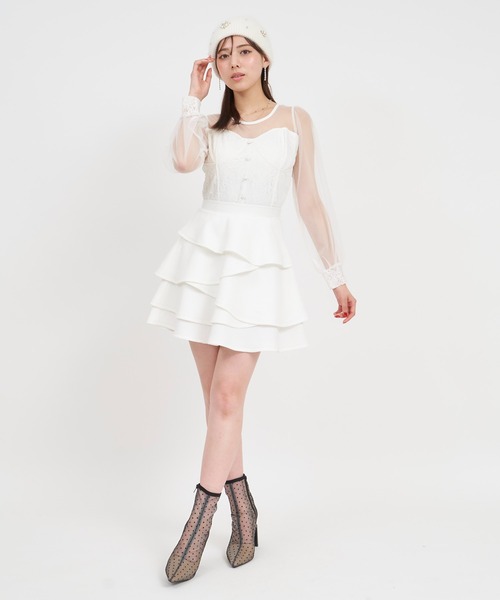 【セール】ティアードラッフルミニスカート（スカート）｜ROYAL PARTY（ロイヤルパーティー）