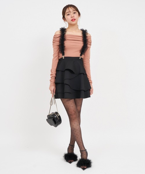 【セール】ティアードラッフルミニスカート（スカート）｜ROYAL PARTY（ロイヤルパーティー）