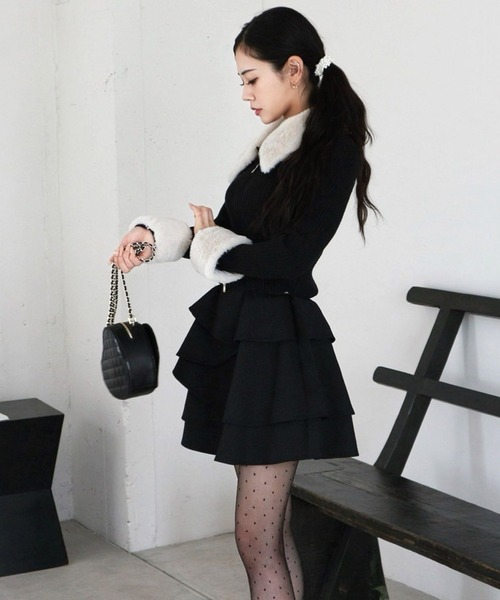 【セール】ティアードラッフルミニスカート（スカート）｜ROYAL PARTY（ロイヤルパーティー）