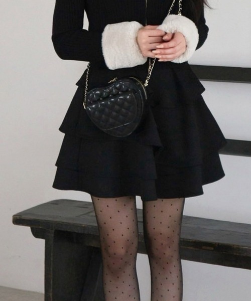 【セール】ティアードラッフルミニスカート（スカート）｜ROYAL PARTY（ロイヤルパーティー）