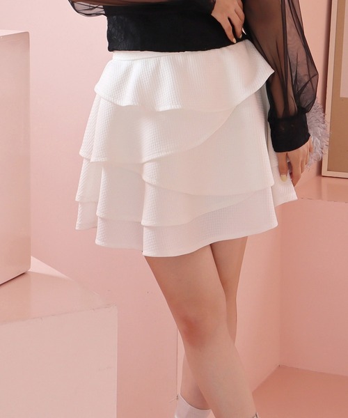 【セール】ティアードラッフルミニスカート（スカート）｜ROYAL PARTY（ロイヤルパーティー）
