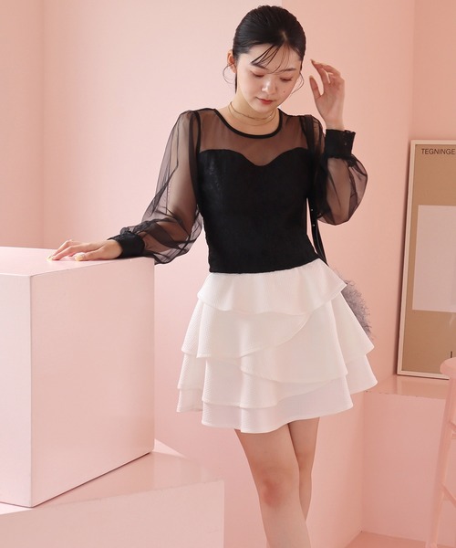 【セール】ティアードラッフルミニスカート（スカート）｜ROYAL PARTY（ロイヤルパーティー）