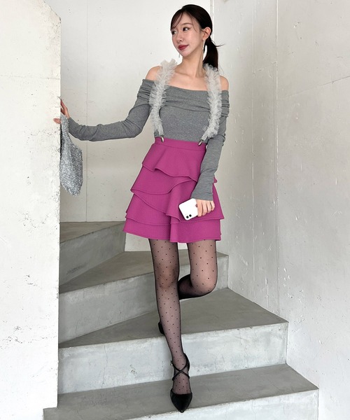 【セール】ティアードラッフルミニスカート（スカート）｜ROYAL PARTY（ロイヤルパーティー）