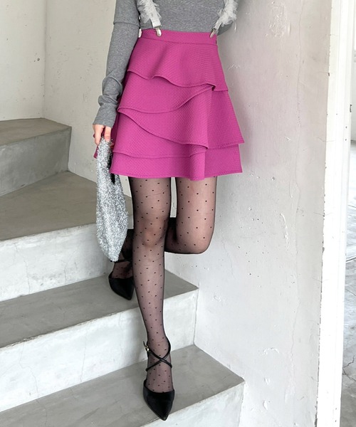 【セール】ティアードラッフルミニスカート（スカート）｜ROYAL PARTY（ロイヤルパーティー）