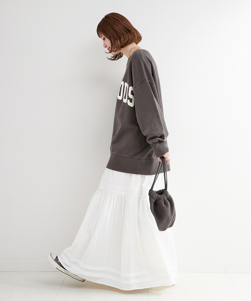 B.C STOCK(ベーセーストック)の「ピグメントビッグロゴスウェット(スウェット・レディース・ボルドー/サックスブルー/ブラック系その他/ベージュ・FREE)」の8枚目の写真