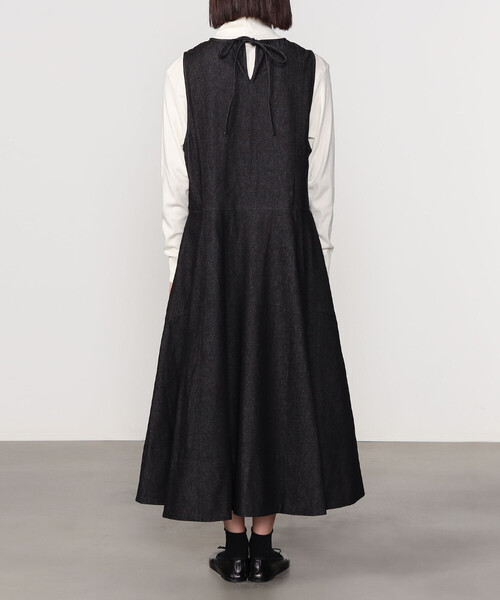 Bshop eunoiaノースリーブ デニムワンピース ブラック Bshop（ビショップ）の「eunoia | デニム フレアワンピース WOMEN