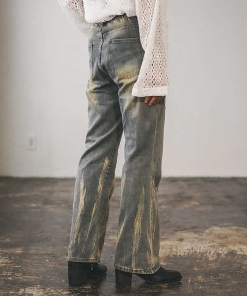 Shoowtime（ショウタイム）の「ヴィンテージメイクフレアデニムパンツ（デニムパンツ・メンズ・ブラック系/ブルー系・SMALL/LARGE/MEDIUM）」の11枚目の写真