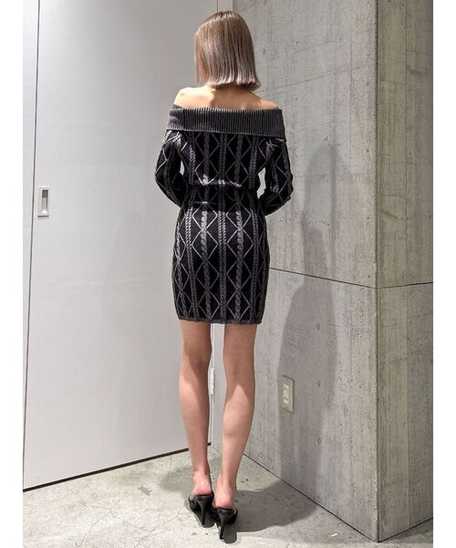 GYDA(ジェイダ)の「オフショルケーブルタイトニットワンピース(ワンピース・レディース・ブラック/グレー・FREE)」の18枚目の写真