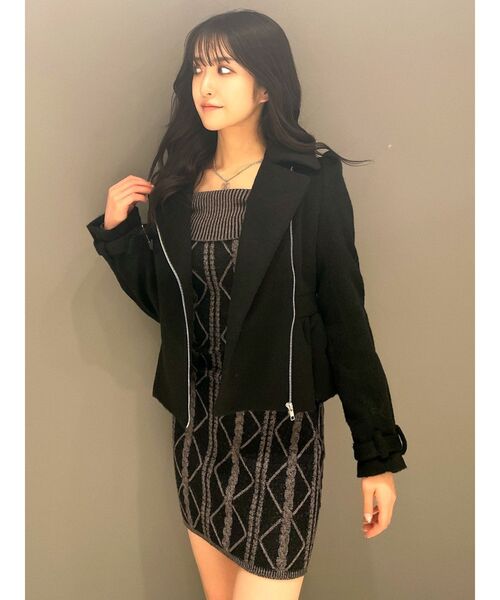 GYDA(ジェイダ)の「オフショルケーブルタイトニットワンピース(ワンピース・レディース・ブラック/グレー・FREE)」の15枚目の写真