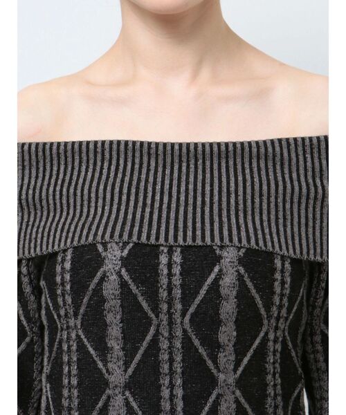 GYDA(ジェイダ)の「オフショルケーブルタイトニットワンピース(ワンピース・レディース・ブラック/グレー・FREE)」の9枚目の写真