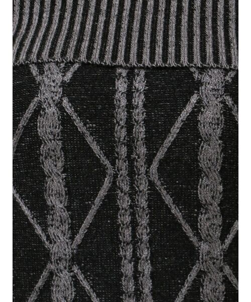 GYDA(ジェイダ)の「オフショルケーブルタイトニットワンピース(ワンピース・レディース・ブラック/グレー・FREE)」の3枚目の写真