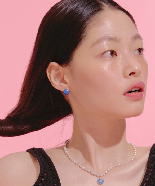 VINTAGE HOLLYWOOD（ビンテージハリウッド）の「●VIVID ONETOUCH COLOR BALL EARRINGS（ピアス（両耳用）・レディース・ピンク/ライトグリーン/ベビーピンク/オレンジ/パープル/ダークブルー/ミント・FREE）」の4枚目の写真